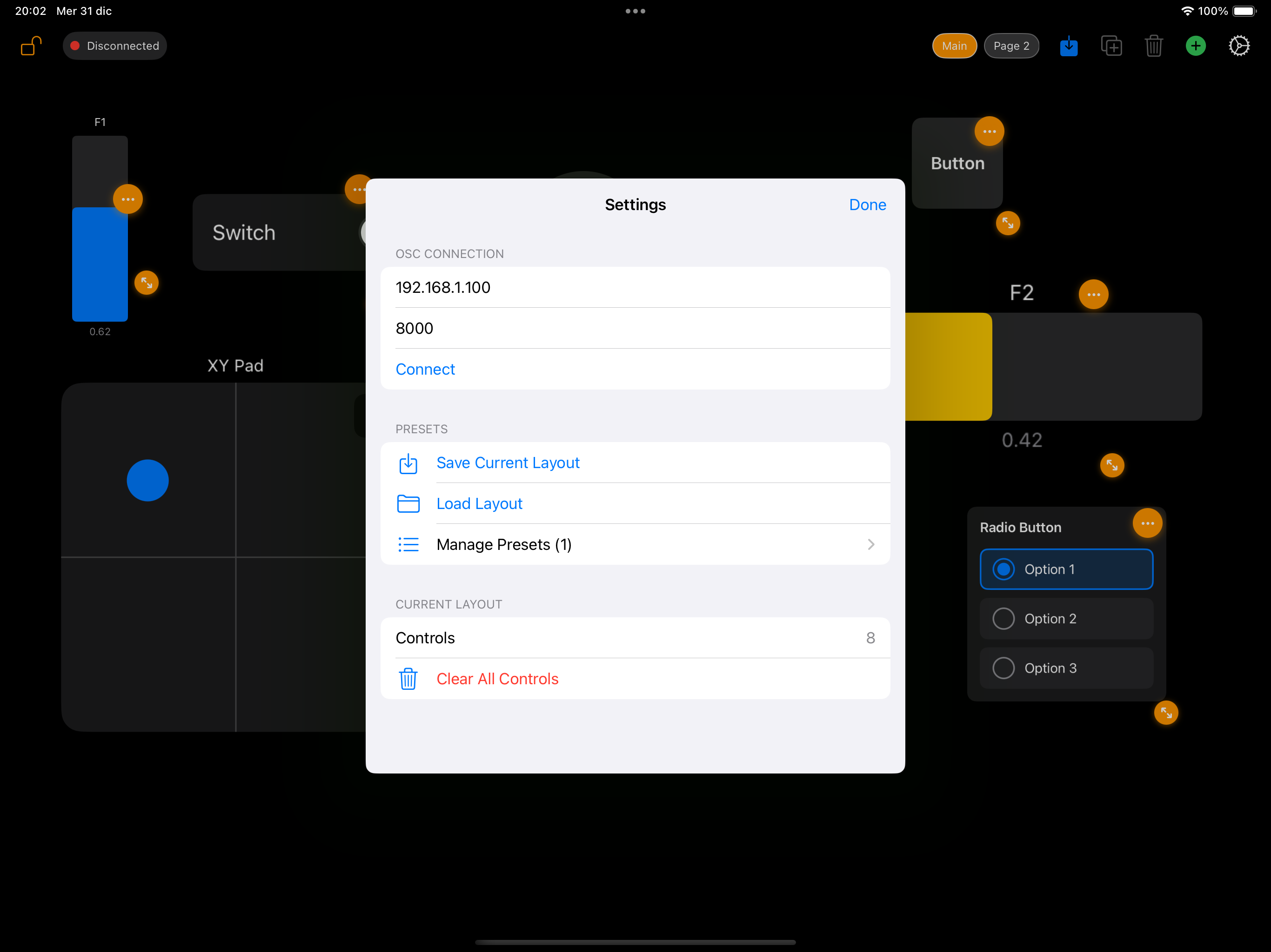 OSC Controller Screenshot 2